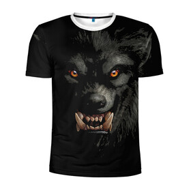 Мужская футболка 3D спортивная с принтом Оборотень | Werewolf , 100% полиэстер с улучшенными характеристиками | приталенный силуэт, круглая горловина, широкие плечи, сужается к линии бедра | werewolf | волк | зверь | зло | мистика | монстр | оборотень | полнолуние | ужасы