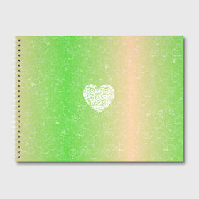 Альбом для рисования с принтом Сердечко АПВ 5ЗП , 100% бумага
 | матовая бумага, плотность 200 мг. | qr код | амулет | антивирус | антидепрессант | антистресс | градиент | зеленый | иммуномодулятор | коллаж | оберег | персиковый | сердечко | талисман