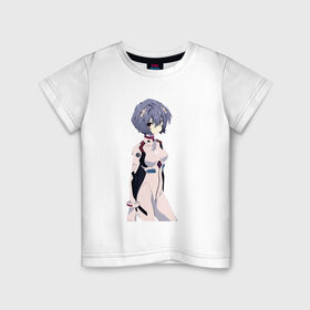 Детская футболка хлопок с принтом Ayanami Rei , 100% хлопок | круглый вырез горловины, полуприлегающий силуэт, длина до линии бедер | anime | evangelion | manga | аниме | аска | девушка | ева 20 | евангелион | манга