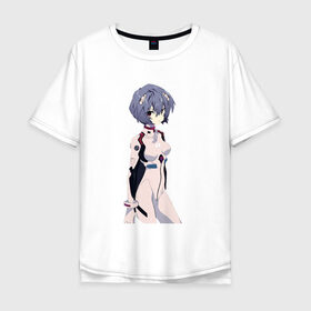 Мужская футболка хлопок Oversize с принтом Ayanami Rei , 100% хлопок | свободный крой, круглый ворот, “спинка” длиннее передней части | anime | evangelion | manga | аниме | аска | девушка | ева 20 | евангелион | манга