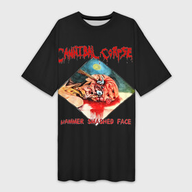Платье-футболка 3D с принтом Cannibal Corpse ,  |  | at | back | bleeding | bloodthirst | butchered | cannibal | corpse | eaten | evisceration | gallery | gore | kill | kreaton | life | mutilated | obsessed | of | slayer | sodom | spawn | suicide | the | to | tomb | unimagined | vile | vi