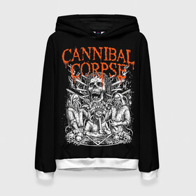 Женская толстовка 3D с принтом Cannibal Corpse , 100% полиэстер  | двухслойный капюшон со шнурком для регулировки, мягкие манжеты на рукавах и по низу толстовки, спереди карман-кенгуру с мягким внутренним слоем. | at | back | birth | bleeding | bloodthirst | butchered | cannibal | corpse | eaten | evisceration | gallery | kill | kreaton | life | mutilated | obsessed | of | slayer | sodom | spawn | suicide | the | to | tomb | unimagined | vile | v