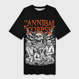 Платье-футболка 3D с принтом Cannibal Corpse ,  |  | at | back | birth | bleeding | bloodthirst | butchered | cannibal | corpse | eaten | evisceration | gallery | kill | kreaton | life | mutilated | obsessed | of | slayer | sodom | spawn | suicide | the | to | tomb | unimagined | vile | v