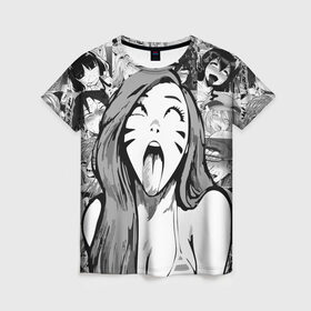 Женская футболка 3D с принтом Belle Delphine Ahegao , 100% полиэфир ( синтетическое хлопкоподобное полотно) | прямой крой, круглый вырез горловины, длина до линии бедер | ahegao | anime | belle delphine | аниме | ахегао | ахэгао | бель дельфин | девушка | лицо | сенпай | язык