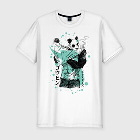 Мужская футболка хлопок Slim с принтом BEASTARS Гохин , 92% хлопок, 8% лайкра | приталенный силуэт, круглый вырез ворота, длина до линии бедра, короткий рукав | anime | beastars | gouhin | manga | аниме | выдающиеся звери | гохин | манга | панда