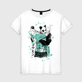 Женская футболка хлопок с принтом BEASTARS Гохин , 100% хлопок | прямой крой, круглый вырез горловины, длина до линии бедер, слегка спущенное плечо | anime | beastars | gouhin | manga | аниме | выдающиеся звери | гохин | манга | панда