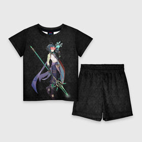 Детский костюм с шортами 3D с принтом Genshin Impact XIAO ,  |  | genshin | genshin impact | hikka | impact | sempai | senpai | xiao | геншин | геншин импакт | импакт | копейщик | копье | ксяо | семпай | сенпай | сяо | якса