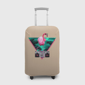 Чехол для чемодана 3D с принтом Фламинго , 86% полиэфир, 14% спандекс | двустороннее нанесение принта, прорези для ручек и колес | африка | крылья | мода | прикольные | природа | птица | розовый | фламинго | цвет | яркие