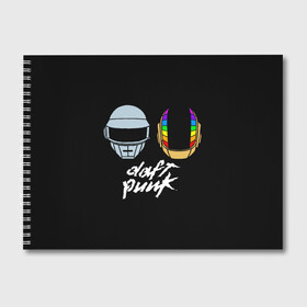 Альбом для рисования с принтом Daft Punk , 100% бумага
 | матовая бумага, плотность 200 мг. | Тематика изображения на принте: daft punk | дафт панк | дафт панк арт | дафт панк шлемы | электронная музыка
