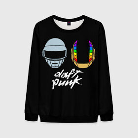Мужской свитшот 3D с принтом Daft Punk , 100% полиэстер с мягким внутренним слоем | круглый вырез горловины, мягкая резинка на манжетах и поясе, свободная посадка по фигуре | Тематика изображения на принте: daft punk | дафт панк | дафт панк арт | дафт панк шлемы | электронная музыка