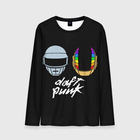Мужской лонгслив 3D с принтом Daft Punk , 100% полиэстер | длинные рукава, круглый вырез горловины, полуприлегающий силуэт | Тематика изображения на принте: daft punk | дафт панк | дафт панк арт | дафт панк шлемы | электронная музыка