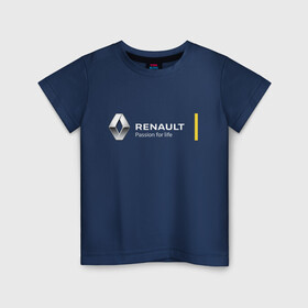 Детская футболка хлопок с принтом Renault | Passion for life , 100% хлопок | круглый вырез горловины, полуприлегающий силуэт, длина до линии бедер | line | renault | reno | yellow | дорога | желтая | лайв | лайн | лайф | линия | пассион | полоса | разметка | рено | фор