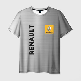 Мужская футболка 3D с принтом Renault Сталь , 100% полиэфир | прямой крой, круглый вырез горловины, длина до линии бедер | line | renault | reno | yellow | дорога | желтая | лайв | лайн | лайф | линия | пассион | полоса | разметка | рено | сталь | фор