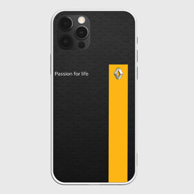 Чехол для iPhone 12 Pro Max с принтом Renault , Силикон |  | line | renault | reno | yellow | дорога | желтая | лайв | лайн | лайф | линия | пассион | полоса | разметка | рено | сталь | фор