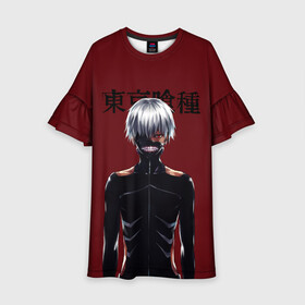 Детское платье 3D с принтом Канеки Кен Kaneki Ken , 100% полиэстер | прямой силуэт, чуть расширенный к низу. Круглая горловина, на рукавах — воланы | anime | kaneki ken | tokyo ghoul | tokyo ghoul: re | аниме | анимэ | гули | джузо сузуя | канеки кен | кузен йошимура | наки | нишики нишио | ре | ренджи йомо | ризе камиширо | токийский гуль | тоука киришима | ута