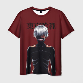 Мужская футболка 3D с принтом Канеки Кен Kaneki Ken , 100% полиэфир | прямой крой, круглый вырез горловины, длина до линии бедер | anime | kaneki ken | tokyo ghoul | tokyo ghoul: re | аниме | анимэ | гули | джузо сузуя | канеки кен | кузен йошимура | наки | нишики нишио | ре | ренджи йомо | ризе камиширо | токийский гуль | тоука киришима | ута