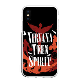 Чехол для iPhone XS Max матовый с принтом NIRVANA TEEN SPIRIT , Силикон | Область печати: задняя сторона чехла, без боковых панелей | art | cobain | curt | girl | grunge | metal | music | nirvana | punk | rock | spiritm | usa | гранж | группа | кобэйн | курт | метал | музыка | нирвана | панк | рисунок | рок | сша