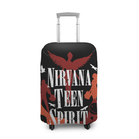 Чехол для чемодана 3D с принтом NIRVANA TEEN SPIRIT , 86% полиэфир, 14% спандекс | двустороннее нанесение принта, прорези для ручек и колес | art | cobain | curt | girl | grunge | metal | music | nirvana | punk | rock | spiritm | usa | гранж | группа | кобэйн | курт | метал | музыка | нирвана | панк | рисунок | рок | сша