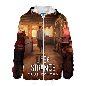 Мужская куртка 3D с принтом Life Is Strange True Colors , ткань верха — 100% полиэстер, подклад — флис | прямой крой, подол и капюшон оформлены резинкой с фиксаторами, два кармана без застежек по бокам, один большой потайной карман на груди. Карман на груди застегивается на липучку | art | colors | game | is | life | strange | true | арт | жизнь | игра | краска | настоящий | странная | цвет | штука