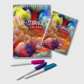 Блокнот с принтом Life is Strange True Colors , 100% бумага | 48 листов, плотность листов — 60 г/м2, плотность картонной обложки — 250 г/м2. Листы скреплены удобной пружинной спиралью. Цвет линий — светло-серый
 | dontnod entertainment | абстракция | алекс чэнь | серия life is strange