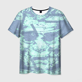 Мужская футболка 3D с принтом Sea foam samurai , 100% полиэфир | прямой крой, круглый вырез горловины, длина до линии бедер | воин | иероглифы | маска | самурай | череп | шлем | япония