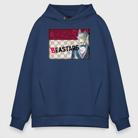 Мужское худи Oversize хлопок с принтом BEASTARS , френч-терри — 70% хлопок, 30% полиэстер. Мягкий теплый начес внутри —100% хлопок | боковые карманы, эластичные манжеты и нижняя кромка, капюшон на магнитной кнопке | beastars | аниме | биастарс | выдающиеся звери | манга | пару итагаки