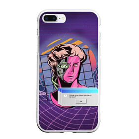 Чехол для iPhone 7Plus/8 Plus матовый с принтом Vaporwave Cyborg Statue , Силикон | Область печати: задняя сторона чехла, без боковых панелей | aesthetic | critical | cyberpunk | error | geometry | retrowave | sun | windows | вапорвейв | вейпорвейв | виндоус | геометрия | киберпанк | киборг | критическая ошибка | ошибка | паровая волна | ретровейв | солнце | статуя