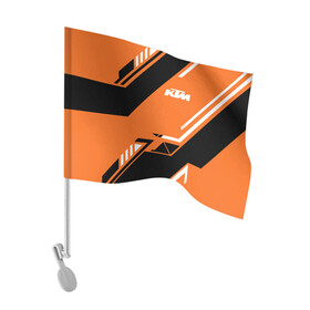 Флаг для автомобиля с принтом KTM КТМ SPORT , 100% полиэстер | Размер: 30*21 см | enduro | ktm | moto | moto sport | motocycle | orange | sportmotorcycle | ктм | мото | мото спорт | мотоспорт | оранжевый | спорт мото