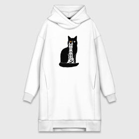 Платье-худи хлопок с принтом КотоМордор ,  |  | cat | башня | властелин колец | киса | кот | котенок | котэ | кошка | мордор | фильм | черный