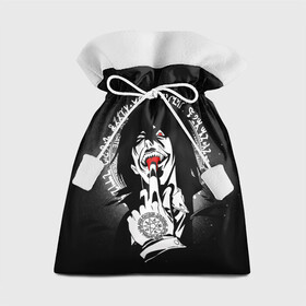 Подарочный 3D мешок с принтом Лицо голодного Алукарда , 100% полиэстер | Размер: 29*39 см | alucard | anime | hellsing | алукард | аниме | вампир | знак | комиксы | манга | печать алукарда | печать кромвеля | хеллсинг