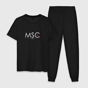 Мужская пижама хлопок с принтом MSCside collection | MSC (2021) , 100% хлопок | брюки и футболка прямого кроя, без карманов, на брюках мягкая резинка на поясе и по низу штанин
 | 0x000000123 | moscow | moscow side | mscside | москва