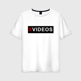 Женская футболка хлопок Oversize с принтом XVIDEOS , 100% хлопок | свободный крой, круглый ворот, спущенный рукав, длина до линии бедер
 | 2 | big | com | girl | http | https | milf | mom | ru | russian | teen | tits | video | www | xvideos | зеркало | русское | хвидео | чмшвущы