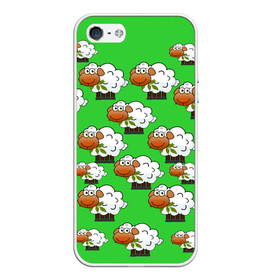Чехол для iPhone 5/5S матовый с принтом Овцы , Силикон | Область печати: задняя сторона чехла, без боковых панелей | баран | животные | картинки | овечка | овца | рисунки