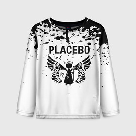 Детский лонгслив 3D с принтом placebo , 100% полиэстер | длинные рукава, круглый вырез горловины, полуприлегающий силуэт
 | black eyed | black market music | every you every me | nancy boy | placebo | placebo interview | placebo live | placebo nancy | pure morning | running up that hill | special k | taste in men | where is my mind | without you i’m nothing