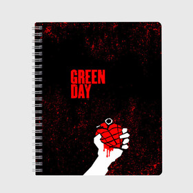 Тетрадь с принтом green day , 100% бумага | 48 листов, плотность листов — 60 г/м2, плотность картонной обложки — 250 г/м2. Листы скреплены сбоку удобной пружинной спиралью. Уголки страниц и обложки скругленные. Цвет линий — светло-серый
 | american idiot | boulevard of broke | day | green | green day | green day hits | green day lyrics | green day mix | green day music video | green day official | green day songs | green day videos | greenday | music | music video | official | warner record