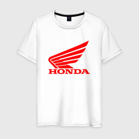 Мужская футболка хлопок с принтом Honda | Мото Лого (Z) , 100% хлопок | прямой крой, круглый вырез горловины, длина до линии бедер, слегка спущенное плечо. | bike | bikers | honda | honda logo | honda moto | moto | motorcycle | sport | байк | байкер | мото | мотоциклы | спорт | хонда лого | хонда мото
