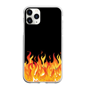 Чехол для iPhone 11 Pro матовый с принтом ОГОНЬ И НИЧЕГО ЛИШНЕГО , Силикон |  | blaze | cs go | csgo | блазе | блейз | вектор | кс го | ксго | на черном фоне | нечего лишнего | огонь | пламя | языки пламени