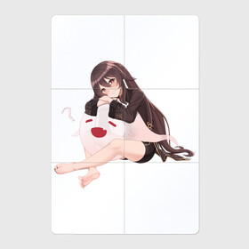 Магнитный плакат 2Х3 с принтом Отдыхающая Ху Тао , Полимерный материал с магнитным слоем | 6 деталей размером 9*9 см | арт | милая девушка | отдых | привидение | призрак | рисунок | ху тао