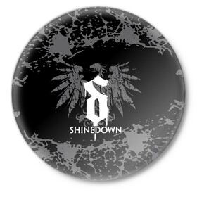 Значок с принтом shinedown ,  металл | круглая форма, металлическая застежка в виде булавки | 45 shinedown | atlantic | atlantic records | brent smith | cut the cord | get up shinedown | music video | official video | rock | shinedown | shinedown (musical group) | shinedown devil | sound of madness | state of my head | zach myers