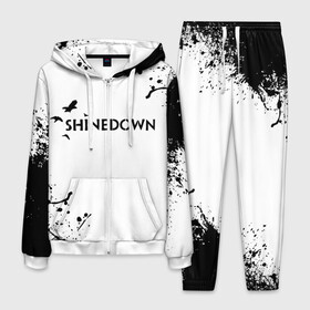 Мужской костюм 3D с принтом shinedown , 100% полиэстер | Манжеты и пояс оформлены тканевой резинкой, двухслойный капюшон со шнурком для регулировки, карманы спереди | Тематика изображения на принте: 45 shinedown | atlantic | atlantic records | brent smith | cut the cord | get up shinedown | music video | official video | rock | shinedown | shinedown (musical group) | shinedown devil | sound of madness | state of my head | zach myers