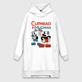 Платье-худи хлопок с принтом Cuphead  Mugman ,  |  | cuphead | cuphead  mugman | dont deal with the devil | mugman | игры | капхед | магмен | чашеголовый