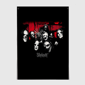 Постер с принтом Slipknot Группа , 100% бумага
 | бумага, плотность 150 мг. Матовая, но за счет высокого коэффициента гладкости имеет небольшой блеск и дает на свету блики, но в отличии от глянцевой бумаги не покрыта лаком | metal | music | rock | slipknot | козел | логотип | металл | музыка | надпись | пентаграмма | рок | слипкнот | узор | цифры | чб | череп