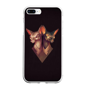 Чехол для iPhone 7Plus/8 Plus матовый с принтом Mystical Sphinxes  , Силикон | Область печати: задняя сторона чехла, без боковых панелей | египет | коты | мистика | сфинксы | фараоны