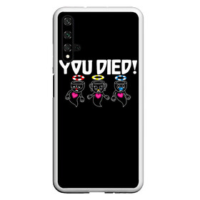 Чехол для Honor 20 с принтом YOU DIED , Силикон | Область печати: задняя сторона чехла, без боковых панелей | art | cartoon | cup | cuphead | dark | devil | dice | die | died | game | ghost | gta | king | mugman | souls | the | you | арт | бос | босс | голова | демон | дьявол | игра | капхед | магмен | мультик | мультфильм | потрачено | приведение | пр