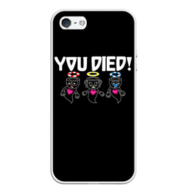 Чехол для iPhone 5/5S матовый с принтом YOU DIED , Силикон | Область печати: задняя сторона чехла, без боковых панелей | art | cartoon | cup | cuphead | dark | devil | dice | die | died | game | ghost | gta | king | mugman | souls | the | you | арт | бос | босс | голова | демон | дьявол | игра | капхед | магмен | мультик | мультфильм | потрачено | приведение | пр