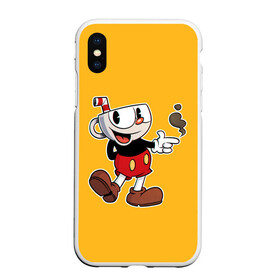 Чехол для iPhone XS Max матовый с принтом CUPHEAD КАПХЕД , Силикон | Область печати: задняя сторона чехла, без боковых панелей | art | cartoon | cup | cuphead | devil | dice | game | king | mugman | the | арт | бос | босс | голова | демон | дьявол | игра | капхед | магмен | мультик | мультфильм | платформер | чаша | чашка | человек | черт