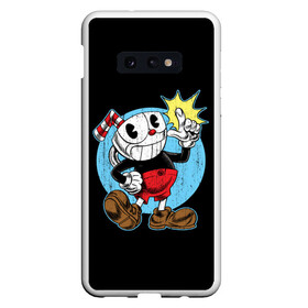 Чехол для Samsung S10E с принтом CUPHEAD КАПХЕД , Силикон | Область печати: задняя сторона чехла, без боковых панелей | art | cartoon | cup | cuphead | devil | dice | game | king | mugman | the | арт | бос | босс | голова | демон | дьявол | игра | капхед | магмен | мультик | мультфильм | платформер | чаша | чашка | человек | черт