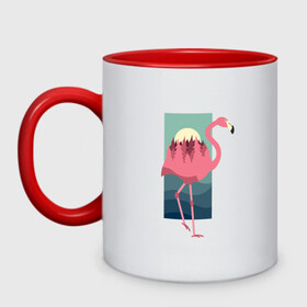 Кружка двухцветная с принтом Фламинго лес и закат , керамика | объем — 330 мл, диаметр — 80 мм. Цветная ручка и кайма сверху, в некоторых цветах — вся внутренняя часть | Тематика изображения на принте: africa | afrika | bird | double exposure | fashion | flamingo | forest | landscape | pink flamingo | summer | sunset | африка | двойная экспозиция | лес | лето | мода | нарисованный фламинго | пейзаж | птица | рисунок | розовый фламинго | тре