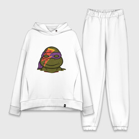 Женский костюм хлопок Oversize с принтом Donatello Bowie ,  |  | donatello | leonardo | michelangelo | ninja | pizza | raphael | turtles | донателло | животные | карате | комикс | комиксы | леонардо | микеланджело | мультфильм | мутант | мутанты | ниндзя | пицца | рафаэль | сплинтер | супергерой