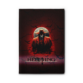 Обложка для автодокументов с принтом HELLSING SSS , натуральная кожа |  размер 19,9*13 см; внутри 4 больших “конверта” для документов и один маленький отдел — туда идеально встанут права | bats | cracked | hellsing film | hellsing lettering | hellsing print | helsing | red | van hellsing | ван хельсинг | красный | летучие мыши | надпись хельсинг | принт хельсинг | трещены | фильм хельсинг | хельсинг